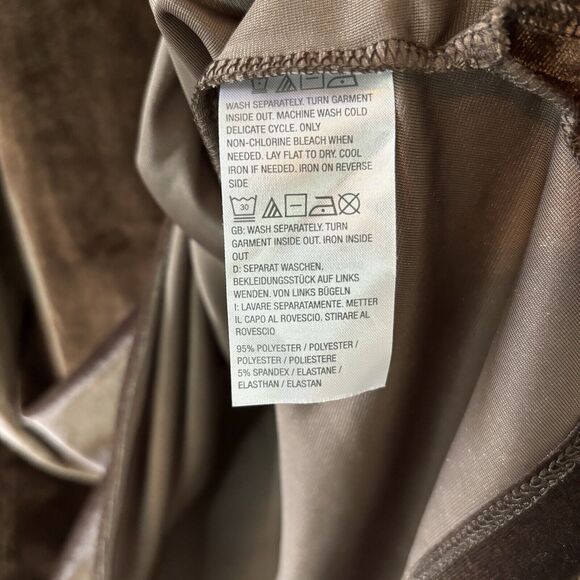 Belle Kim Gravel Velvet Signature Zipper Top Java Chocolate Pullover Sz … - Picture 4 of 7